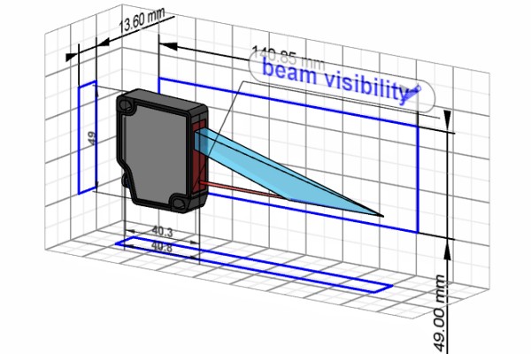 OM30-P0100.HV.TXN 测距传感器的3D模型图