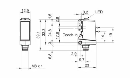 O300.RP-GW1B.72N 传感器的尺寸图