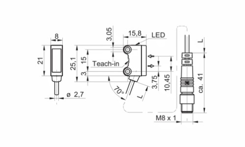 O200.SP-GW1J.72NV 传感器的尺寸图