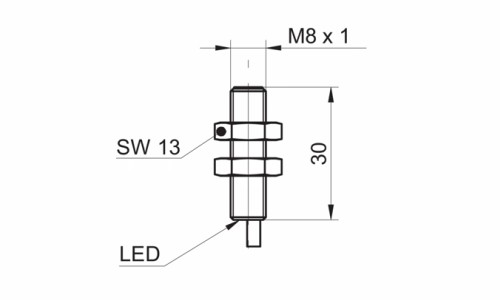 IGYX 08N17B3/L 接近开关传感器的尺寸图